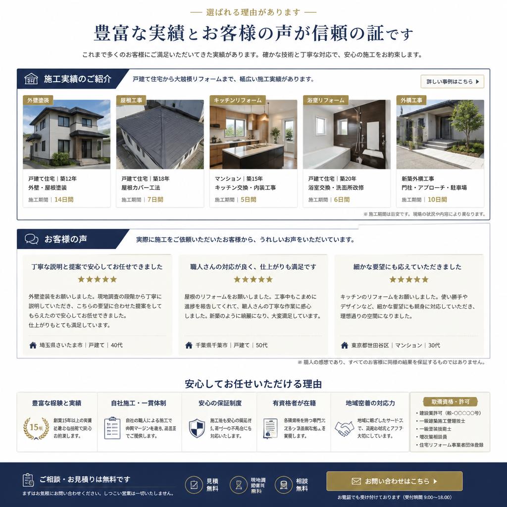 実績と信頼の証