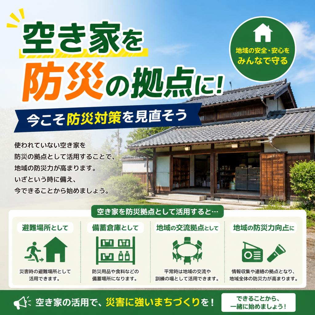 空き家を防災の拠点に！今こそ防災対策を見直そう