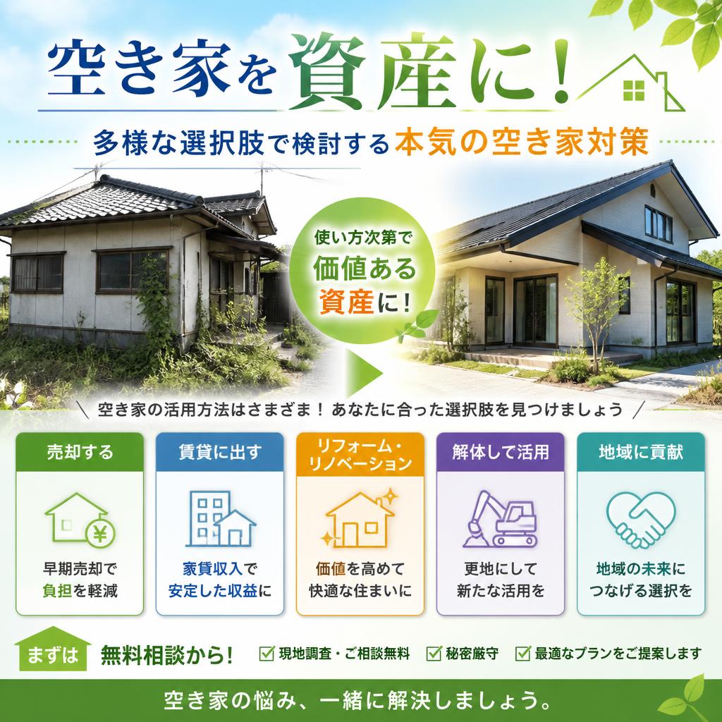 空き家を資産に！多様な選択肢で検討する本気の空き家対策