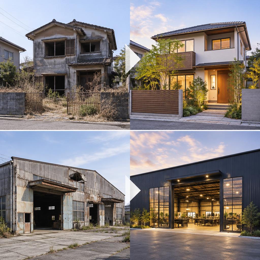 その空き家、壊す前に価値を見直しませんか？戸建ても工場も、リノベーションで未来につなぐ。